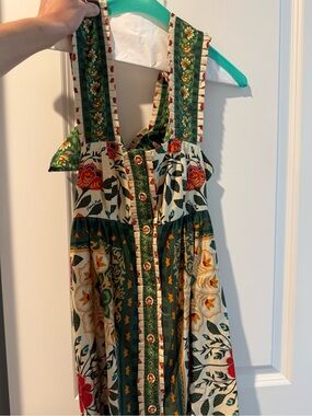 FARM Rio Green Cream Yellow Floral Maxi Dress